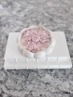 Pink Mixed Flower Candle
